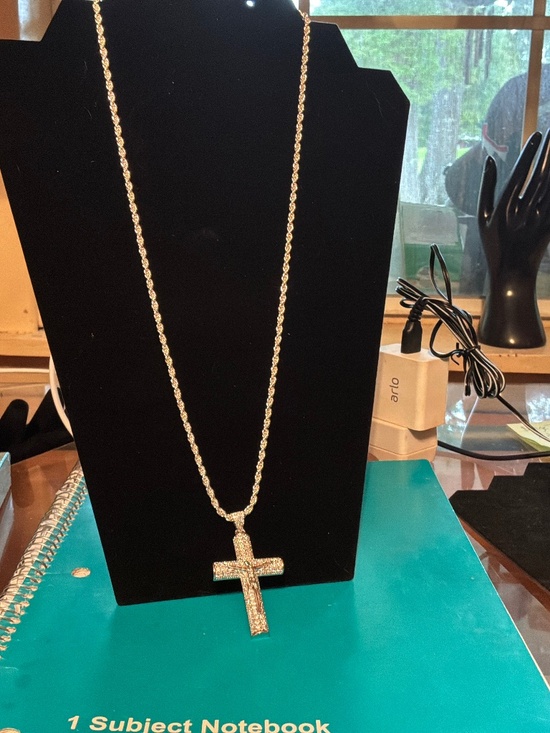Jewelry - BEAUTIFUL 925 sterling Cross with 925 rope chain